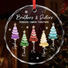 Custom Circle Glass Ornament - Personalized Christmas Birthday Gifts For Mom, Dad, Brother, Sister - Holiday Fun Starts Here