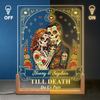 Custom Photo Day Of The Dead Shaped 3D LED Walnut Night Light - Personalized Anniversary Wedding Gifts For Husband And Wife, Him And Her - Eternal Love, Timeless Glow
