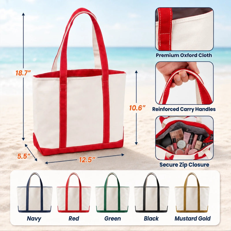 Custom Canvas Tote Bag - Personalized Summer Vacation And Travel Gifts For Mom, Dad, Brother, Sister - Sea Days Best Days