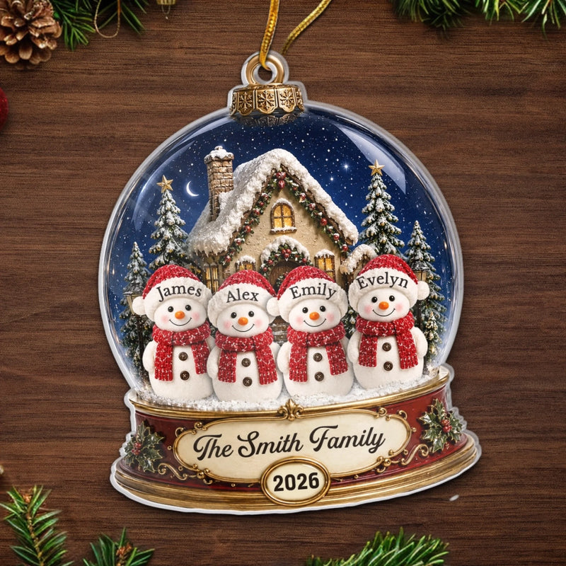 Custom Snowman Acrylic Ornament - Personalized Christmas Birthday Gifts For Mom, Dad, Brother, Sister - Together In Our Winter Wonderland