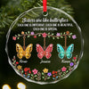 Custom Circle Glass Ornament - Personalized Best Friend Christmas Birthday Gifts For Women, Besties, Sisters, BFF - Our Bond Never Fades