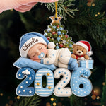 Custom First Christmas Acrylic Ornament - Personalized Christmas Baby Shower, Gender Reveal Gifts For New Moms, New Dads, Grandparents - Our Greatest Blessing Ever