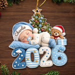Custom First Christmas Acrylic Ornament - Personalized Christmas Baby Shower, Gender Reveal Gifts For New Moms, New Dads, Grandparents - Our Greatest Blessing Ever