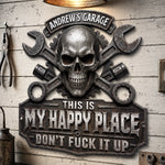 Custom Shaped Metal Sign - Personalized Birthday Gifts For Men - This Is My Happy Place