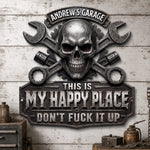 Custom Shaped Metal Sign - Personalized Birthday Gifts For Men - This Is My Happy Place
