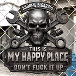 Custom Shaped Metal Sign - Personalized Birthday Gifts For Men - This Is My Happy Place