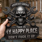 Custom Shaped Metal Sign - Personalized Birthday Gifts For Men - This Is My Happy Place