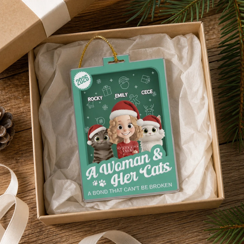 Custom Toy Box Acrylic Ornament - Personalized Christmas Birthday Gifts For Cat Lovers, Cat Moms - All I Want For Christmas Is Meow