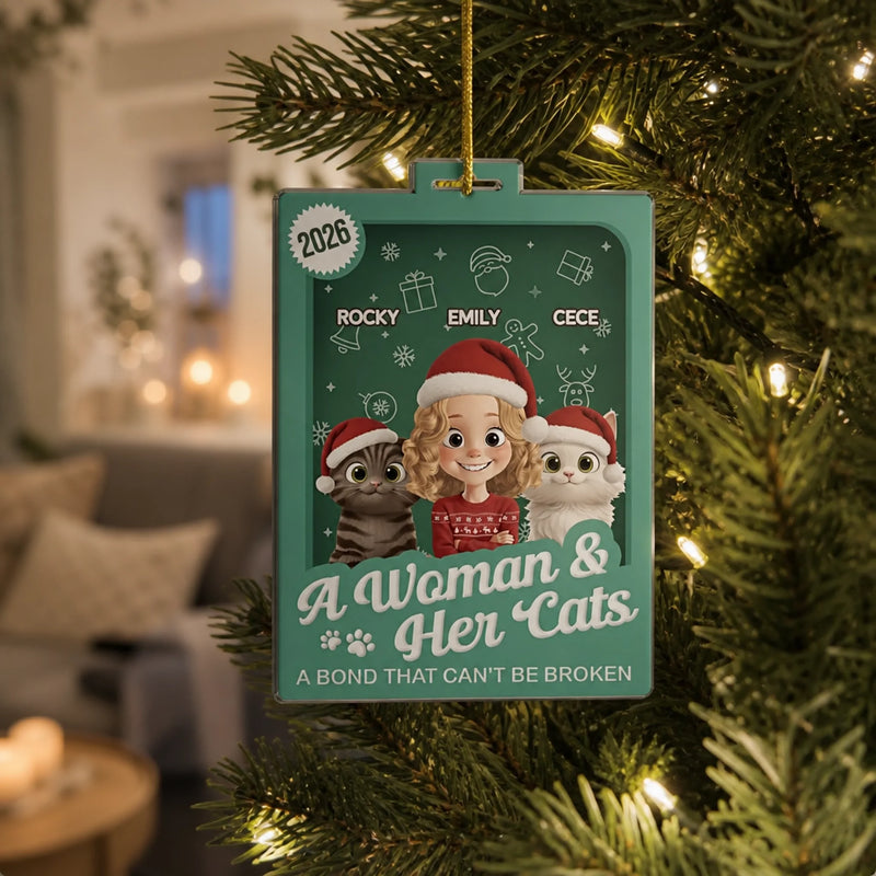 Custom Toy Box Acrylic Ornament - Personalized Christmas Birthday Gifts For Cat Lovers, Cat Moms - All I Want For Christmas Is Meow