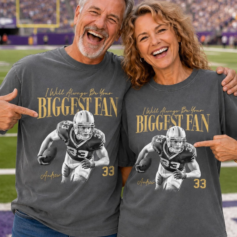 Custom Photo America Football Comfort T-Shirt - Personalized Birthday Gifts For Mom, Dad, Football Lovers - Sunday Funday Starts Here