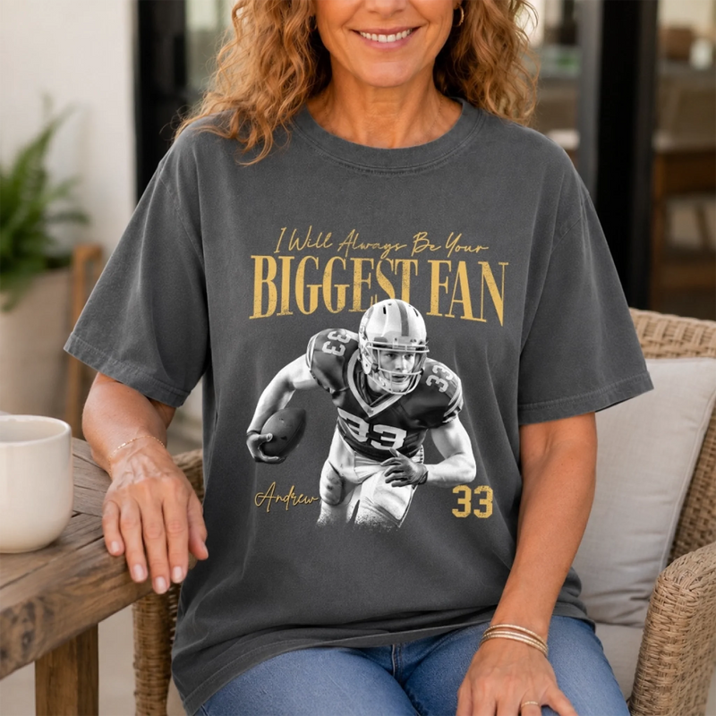 Custom Photo America Football Comfort T-Shirt - Personalized Birthday Gifts For Mom, Dad, Football Lovers - Sunday Funday Starts Here