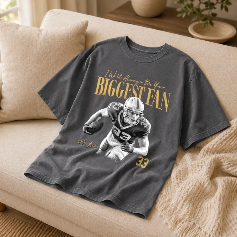 Custom Photo America Football Comfort T-Shirt - Personalized Birthday Gifts For Mom, Dad, Football Lovers - Sunday Funday Starts Here