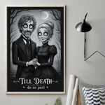 Custom Photo Vertical Poster - Personalized Halloween Anniversary Wedding Gifts For Couple, Husband, Wife - Shadows Of Endless Love