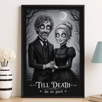 Custom Photo Vertical Poster - Personalized Halloween Anniversary Wedding Gifts For Couple, Husband, Wife - Shadows Of Endless Love