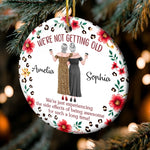 Custom Ceramic Ornament - Personalized Best Friend Christmas Birthday Gifts For Besties, Sisters, BFF - Besties For A Lifetime