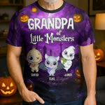 Custom Unisex T-shirt - Personalized Halloween Birthday Gifts For Grandma - Little Monsters Light Up Halloween