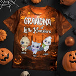 Custom Unisex T-shirt - Personalized Halloween Birthday Gifts For Grandma - Little Monsters Light Up Halloween