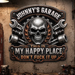 Custom Shaped Metal Sign - Personalized Birthday Gifts For Mechanics, Dad, Husband - Built Not Bought Just Right