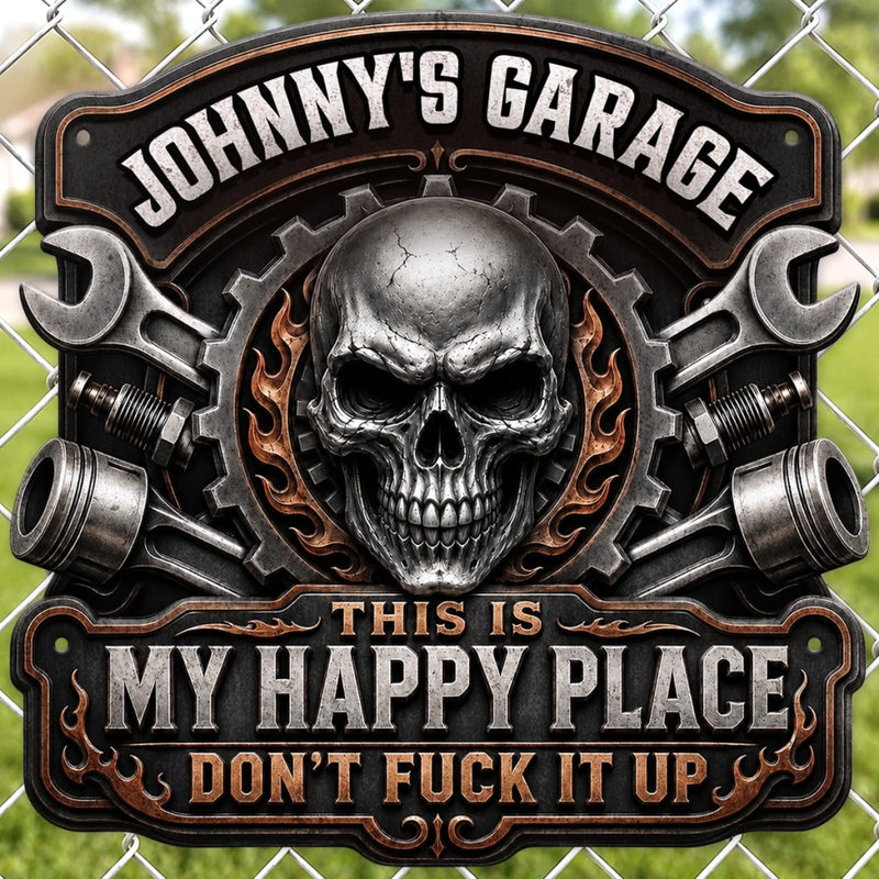 Custom Shaped Metal Sign - Personalized Birthday Gifts For Mechanics, Dad, Husband - Built Not Bought Just Right