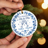 Custom First Christmas Ceramic Ornament - Personalized Anniversary Christmas Wedding Gifts For Husband And Wife, Him And Her - Two Hearts, One Forever