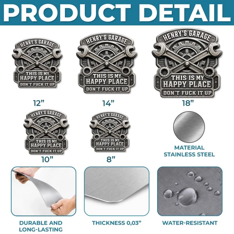 Custom Shaped Metal Sign - Personalized Birthday Gifts For Mechanics, DIYers, Gearheads - Working Hard In My Zone