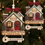 Custom New Home Wooden Ornament With Tag - Personalized Anniversary Christmas Wedding Gifts For Couple - Key To New Beginnings