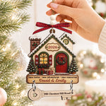 Custom New Home Wooden Ornament With Tag - Personalized Anniversary Christmas Wedding Gifts For Couple - Key To New Beginnings