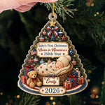 Custom First Christmas Acrylic Ornament - Personalized America 250th Anniversary Christmas Gifts For New Parents, Grandparent - Our Patriotic Little Miracle Baby