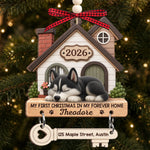 Custom First Christmas Wooden Ornament With Tag - Personalized Christmas Birthday Gifts For Dog Lovers, Cat Lovers, Pet Owners - Curled Up In Love