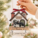 Custom First Christmas Wooden Ornament With Tag - Personalized Christmas Birthday Gifts For Dog Lovers, Cat Lovers, Pet Owners - Curled Up In Love