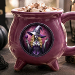 Custom Witchy Cauldron Coffee Mug - Personalized Halloween Gifts For Witch, Wife, Sisters - Starry Night, Witchy Mind
