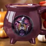 Custom Witchy Cauldron Coffee Mug - Personalized Halloween Gifts For Witch, Wife, Sisters - Starry Night, Witchy Mind