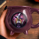 Custom Witchy Cauldron Coffee Mug - Personalized Halloween Gifts For Witch, Wife, Sisters - Starry Night, Witchy Mind