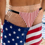 Custom Funny Patriotic Men Swim Trunks - Personalized Summer Vacation And Travel Gifts For Men - Professional Beach Bum