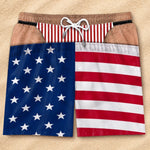 Custom Funny Patriotic Men Swim Trunks - Personalized Summer Vacation And Travel Gifts For Men - Professional Beach Bum