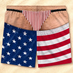 Custom Funny Patriotic Men Swim Trunks - Personalized Summer Vacation And Travel Gifts For Men - Professional Beach Bum
