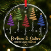 Custom Circle Glass Ornament - Personalized Christmas Birthday Gifts For Mom, Dad, Brother, Sister - Side By Side Forever