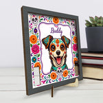 Custom Photo Day Of The Dead Pet Loss Sign, Collar Frame - Personalized Pet Memorial Sympathy Gifts For Dog Lovers, Cat Lovers - Love Remains In Every Pawprint