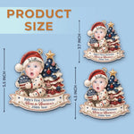 Custom Photo First Christmas Acrylic Ornament - Personalized America 250th Anniversary Christmas Gifts For New Parents, New Moms, New Dads - Our Bright Little Patriotic Star
