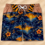 Custom Funny Patriotic Men Swim Trunks - Personalized Summer Vacation And Travel Gifts For Men - Salty Hair Zero Cares