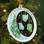 Custom Long Distance Acrylic Ornament - Personalized Christmas Birthday Gifts For Family - Connected By Heart Never Apart