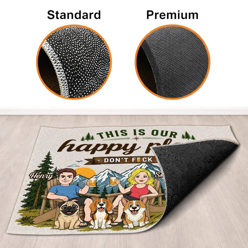 Custom Home Decor Decorative Mat - Personalized Birthday Camping Gifts For Campers, Couple, Dog Lovers - Life Is Better Outdoors Together