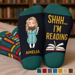 Custom Crew Socks - Personalized Bookish Gifts For Book Lovers, Readers - Keeping Up With My Reading Game