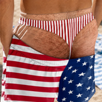 Custom Funny Patriotic Men Swim Trunks - Personalized Summer Vacation And Travel Gifts For Men - Back Where Waves Belong