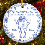 Custom Ceramic Ornament - Personalized Best Friend Christmas Birthday Gifts For Best Friends, Sisters, BFF - Good Vibes Great Memories