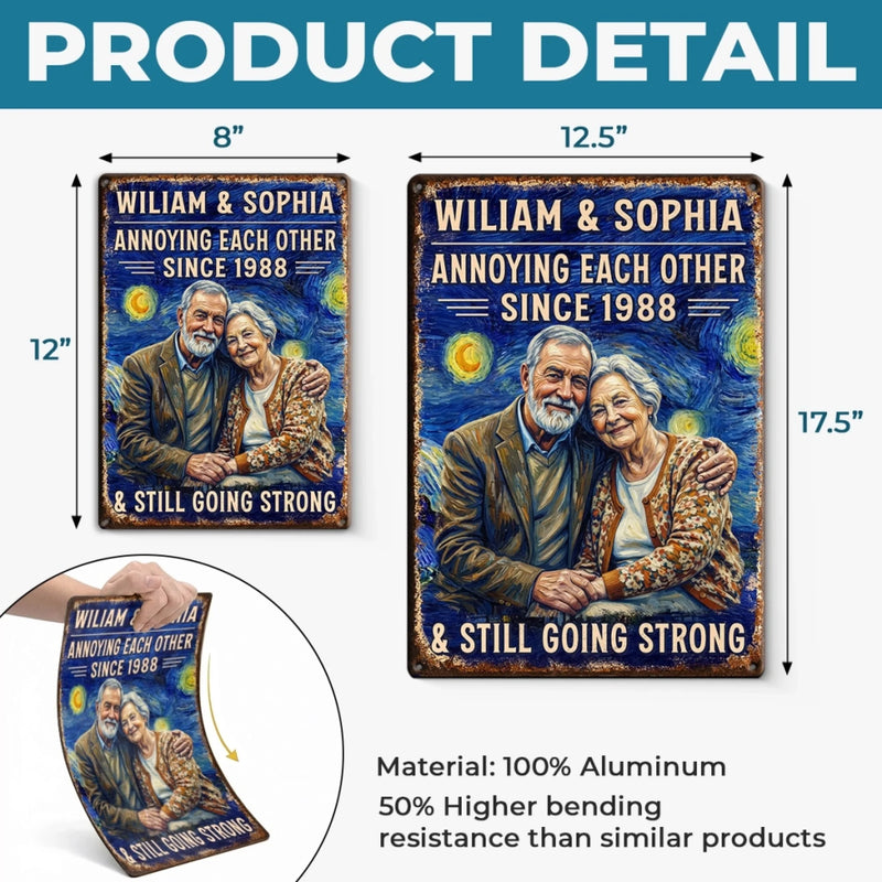Custom Photo Home Decor Metal Sign - Personalized Anniversary Wedding Gifts For Husband, Wife, Couple - Best Husband And Wife Memories