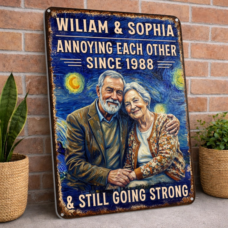 Custom Photo Home Decor Metal Sign - Personalized Anniversary Wedding Gifts For Husband, Wife, Couple - Best Husband And Wife Memories