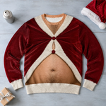 Custom Funny Unisex Ugly Sweatshirt - Personalized Birthday Gifts For Husband, Dad, Grandpa - Santa Favorite Trouble Maker