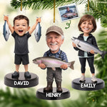 Custom Photo Acrylic Ornament - Personalized Christmas Birthday Fishing Gifts For Fisherman, Dad, Grandpa - Reel Good Times With Best Catch