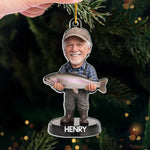 Custom Photo Acrylic Ornament - Personalized Christmas Birthday Fishing Gifts For Fisherman, Dad, Grandpa - Reel Good Times With Best Catch